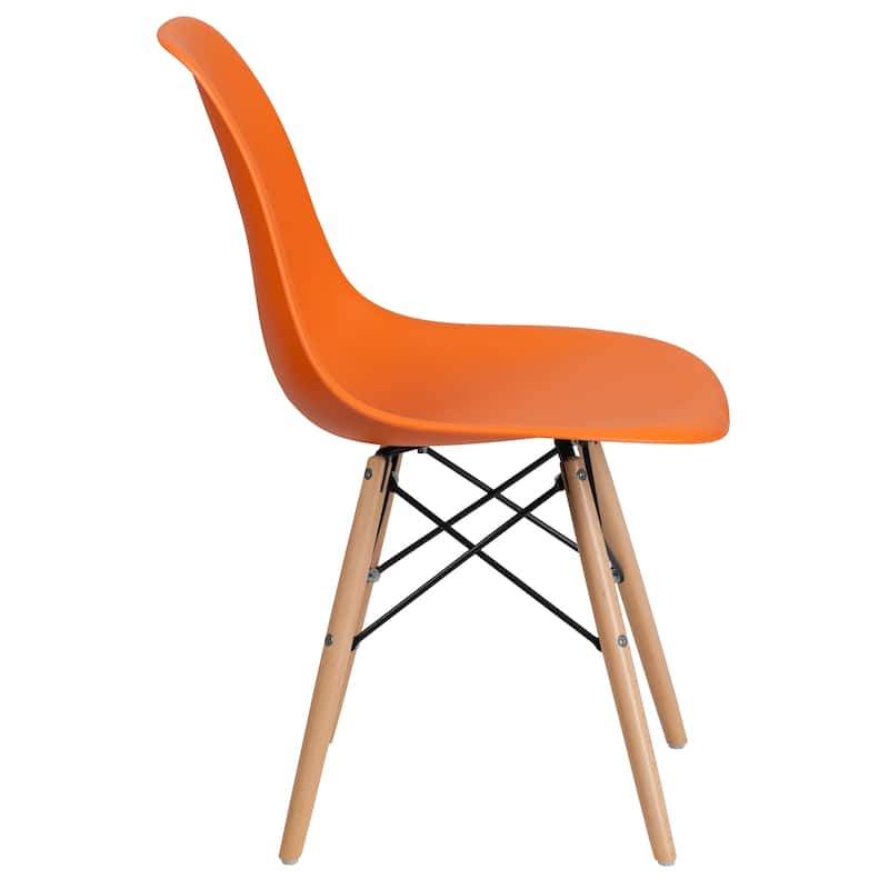 Plastic Chair with Wooden Legs