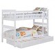 preview thumbnail 4 of 5, Contemporary Design Slatted Headboard Twin over Twin Bunk Bed, Sturdy Construction & Safety Guaranteed, White