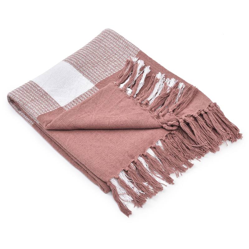Sevita Hand-Woven Plaid Standard Size Throw Blanket