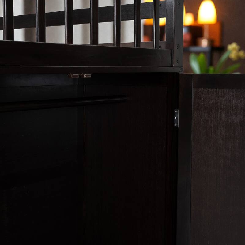 Twin Twin Over Full L-Shaped Bunk Bed with Drawers, Wardrobe and Retractable Desk, Pine Wood Frame