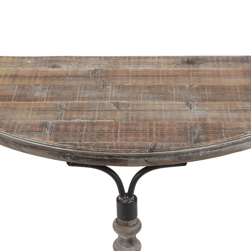 The Gray Barn Robin Road Wood Rustic Half Moon Table