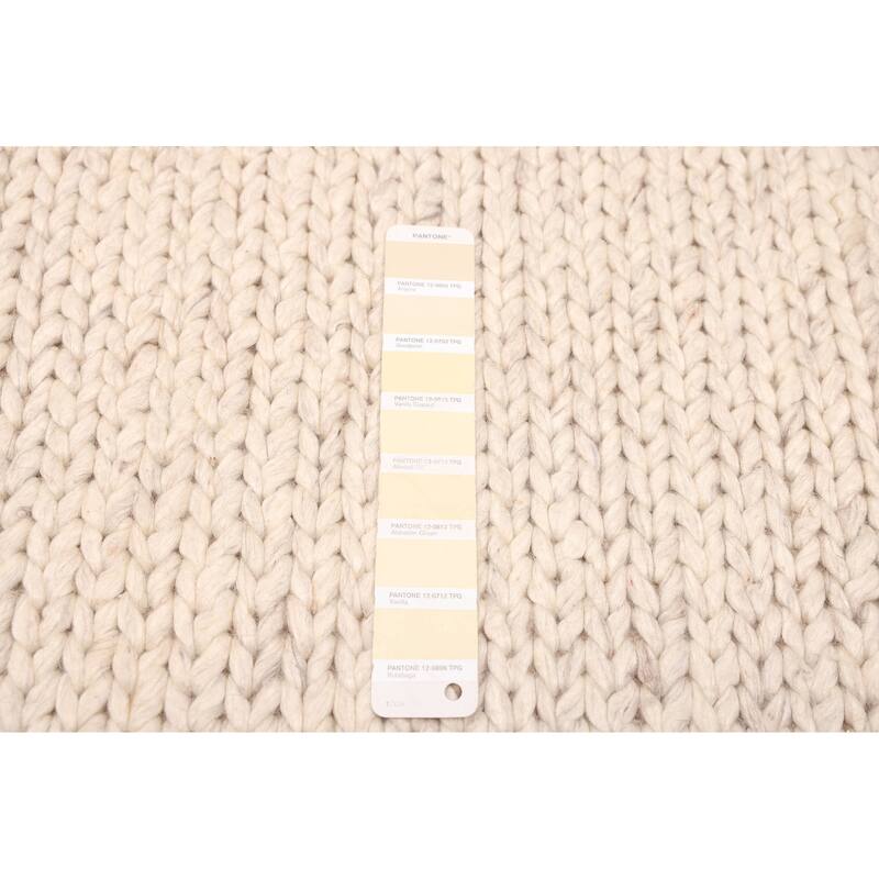 ECARPETGALLERY Braid weave Sienna Cream Wool Rug - 4'11 x 8'2