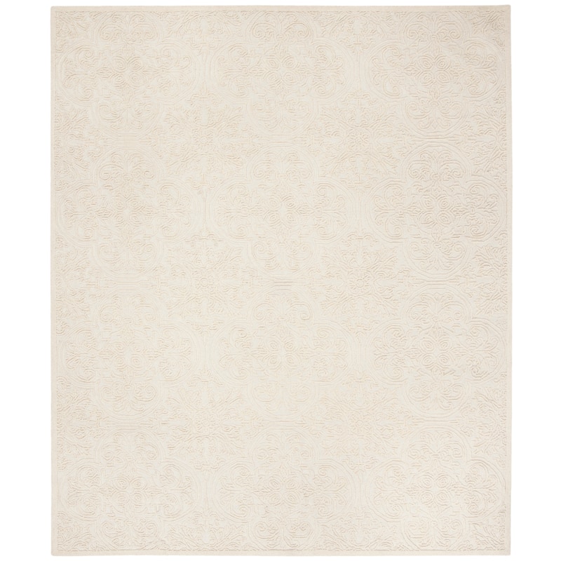 Martha Stewart by SAFAVIEH Handmade Leopolda Wool Rug - 6' Square - Ivory - Square