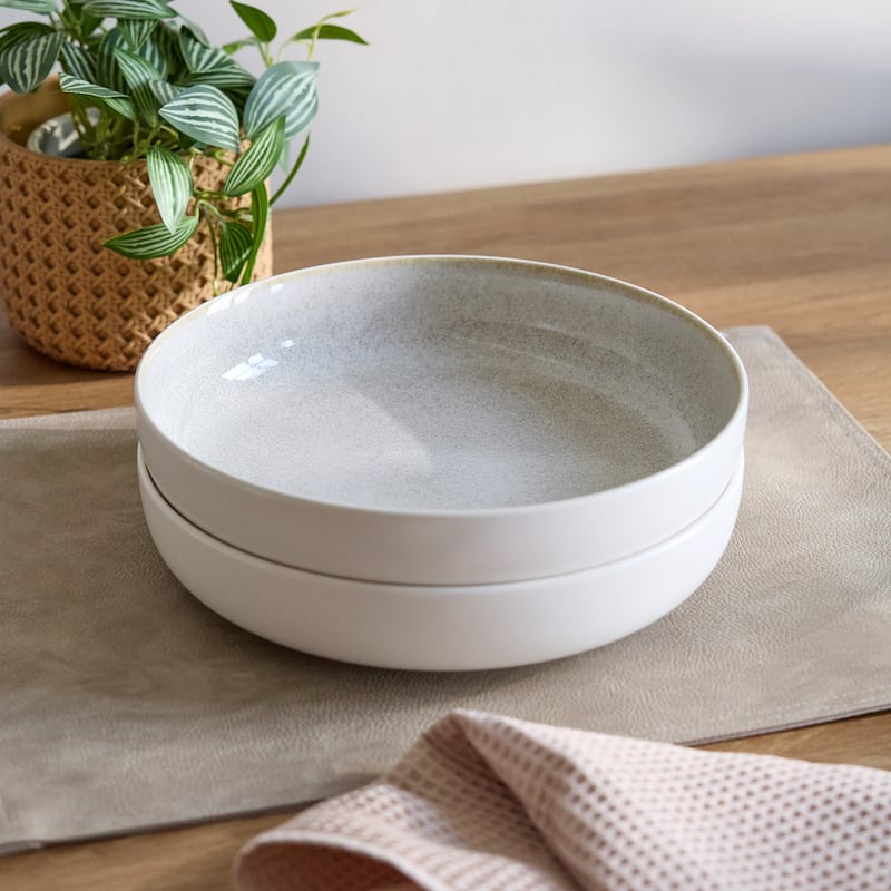 Sango Anderson Black 10" Large Ceramic Serving Bowl (Set of 2), 64.25 oz