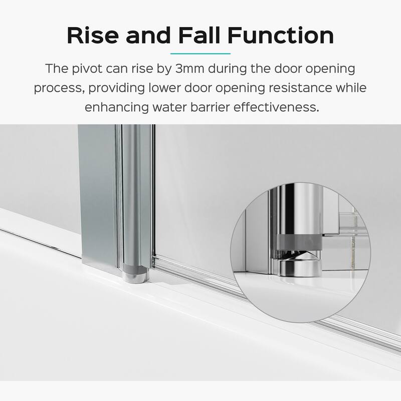 43 in. W * 58 in. H Frameless Folding Shower Doors - Silver