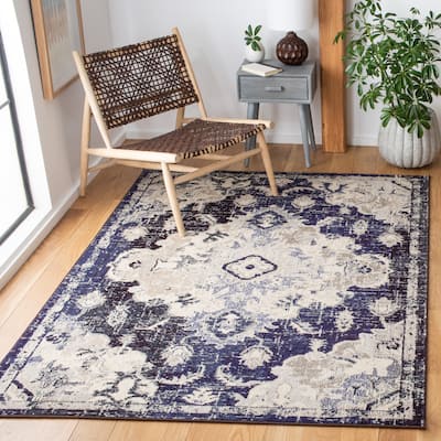 SAFAVIEH, Madison Lorrayne Boho Medallion Distressed Rug - 9' x 12'