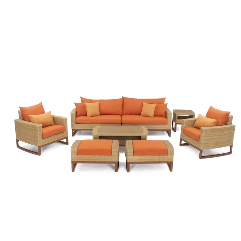 Mili 8 Piece Sunbrella Outdoor Patio Sofa and Club Chair Set