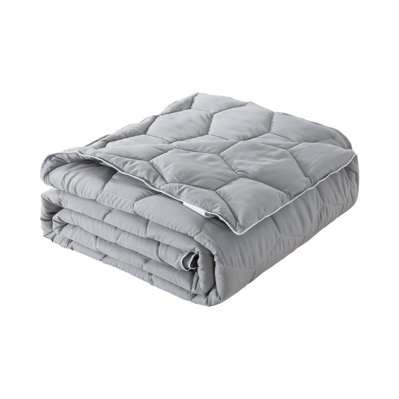 Honeycomb Color Contrast Stitched Lightweight Down Alternative Blanket