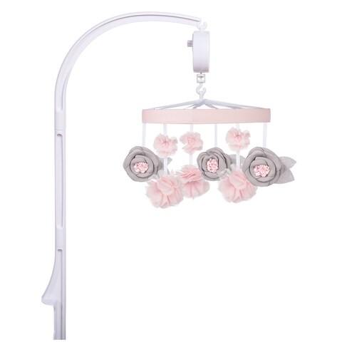 Pink Floral Musical Crib Mobile - 24 " x 20 "