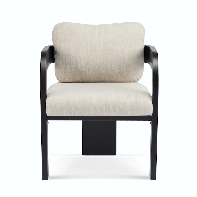 2-Pack Dining Chairs - Fabric with Pillow Back, Solid Wood Frame