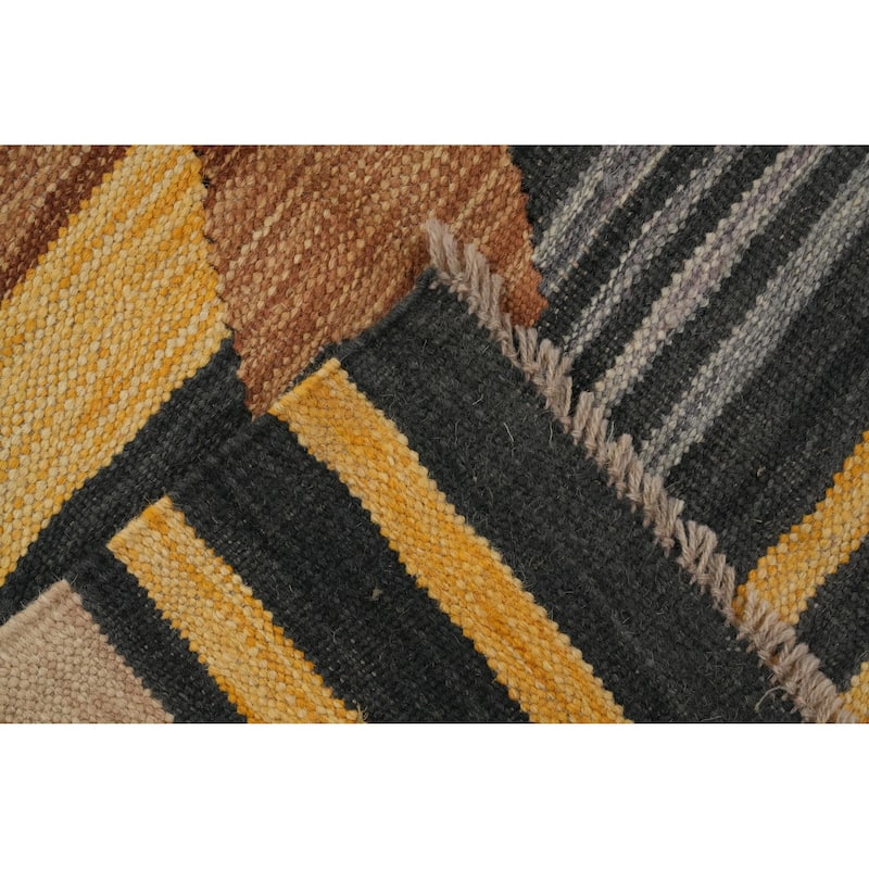 Hand Woven Oriental 100% Wool Carpet Southwestern Tribal Purples Kilim Area Rug - 8' 1'' X 6' 0''
