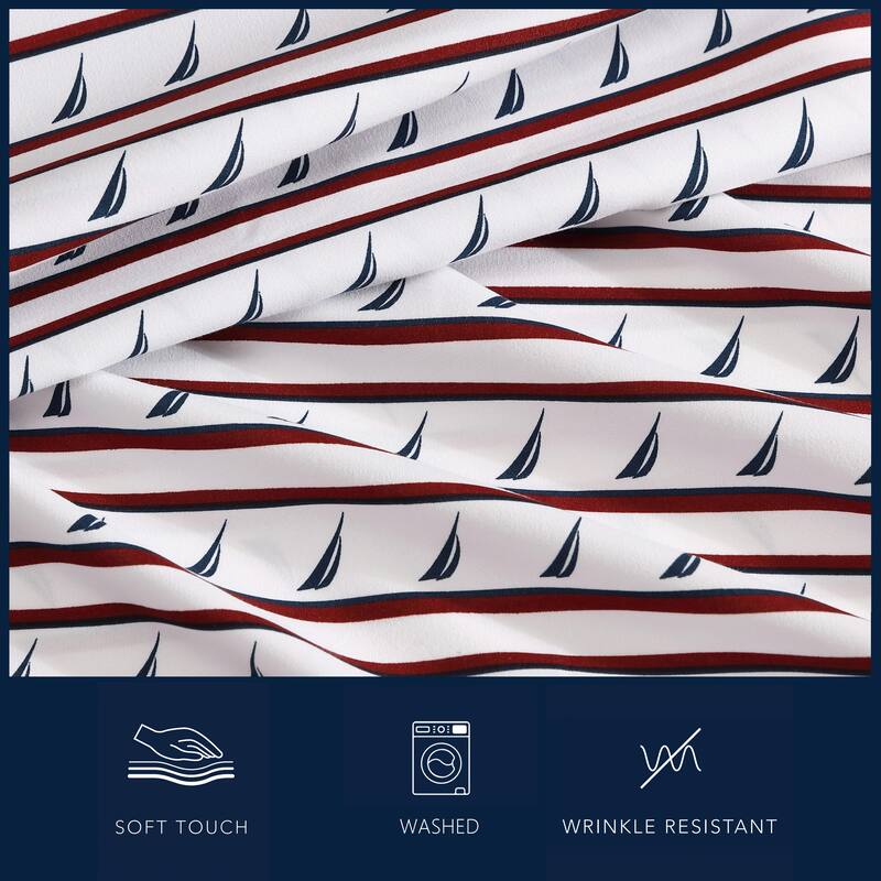 Nautica Comfort Cove Washed Printed Sheet Set