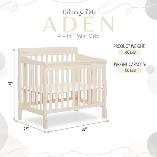 Dream On Me Aden Convertible 4-in-1 Mini Crib