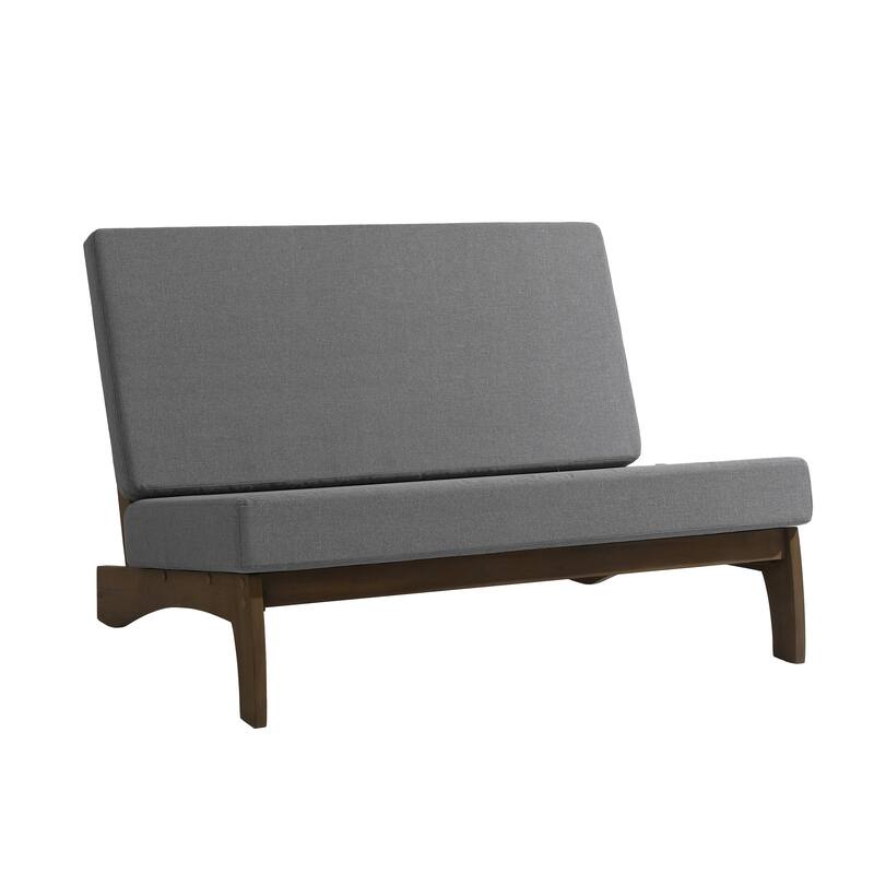 4 Set Outdoor Patio Teak Wood Club Chairs Loveseat with Coffee Table