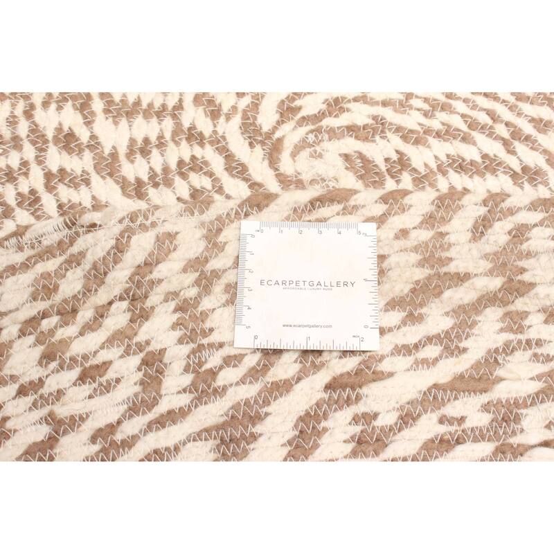 ECARPETGALLERY Braid weave Sienna Tan Wool Rug - 3'11 x 3'11