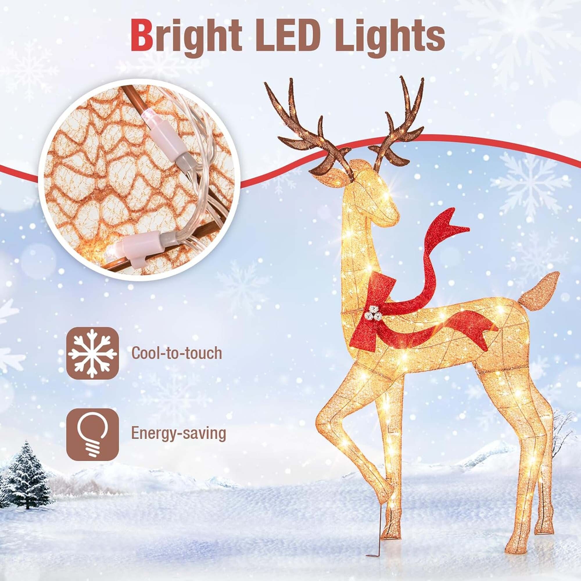 Christmas Deer Set deals with LED Lights