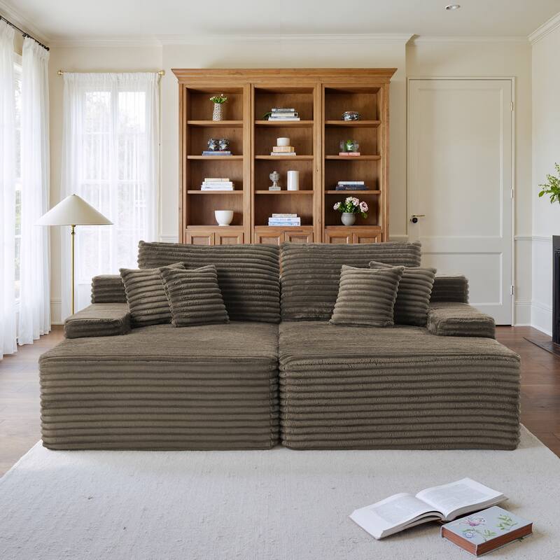 Cathy 82" W No Assembly Required Chaise Sofa Lounge Sectional Couch