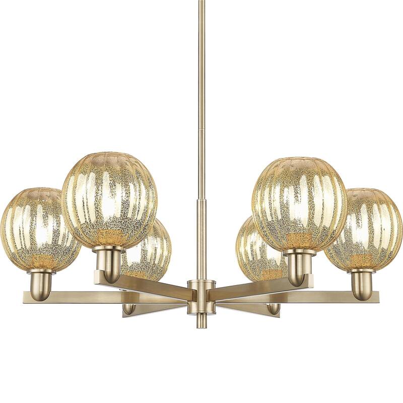 Innovations Lighting 716-6CR-12-24 Preston Chandelier Preston 6 Light - Champagne Bronze / Mercury