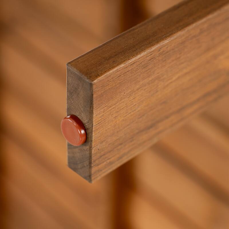 Roomfitters Patio Accent Chair, Solid Acacia Wood Outdoor Lounge Seat with Water-Resistant Cushions