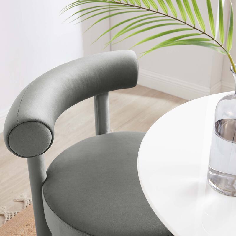 Toulouse Performance Velvet Dining Chair - Gray