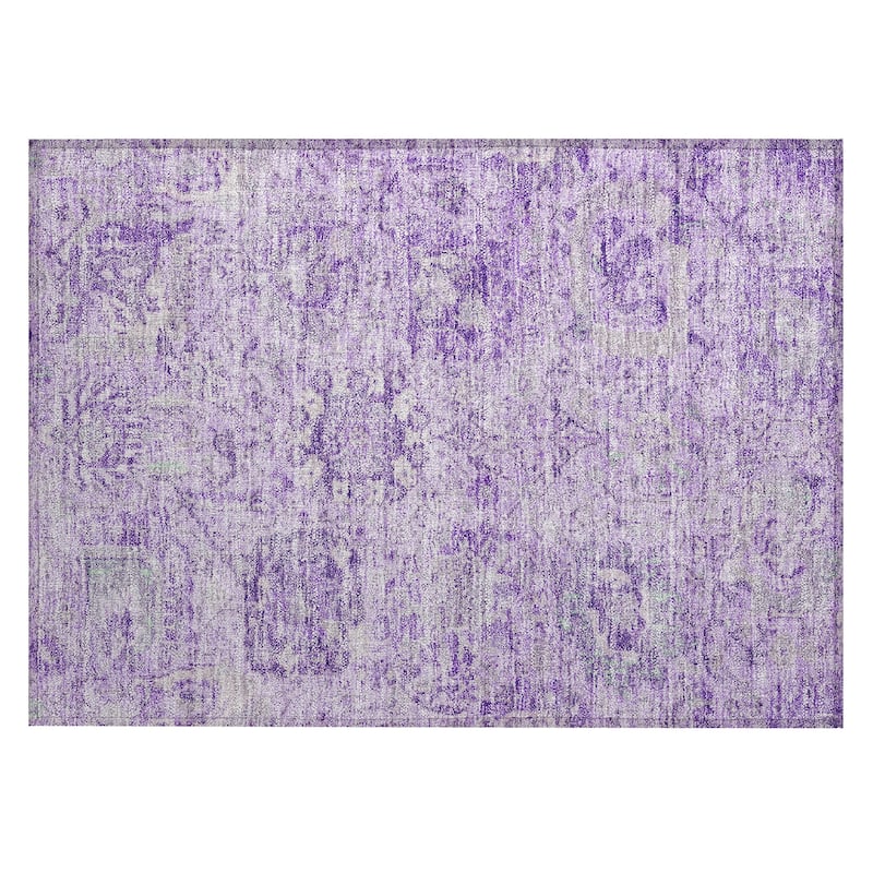 Machine Washable Indoor/ Outdoor Vintage Traditional Chantille Rug