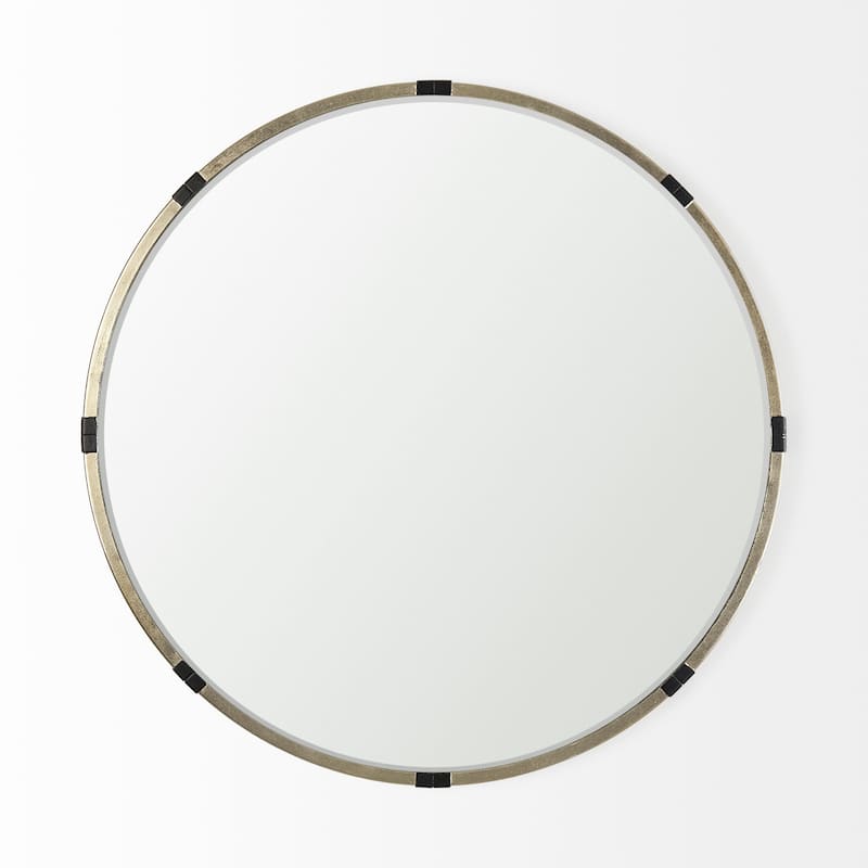 Melissa 23" Small Round Gold Metal Wall Mirror