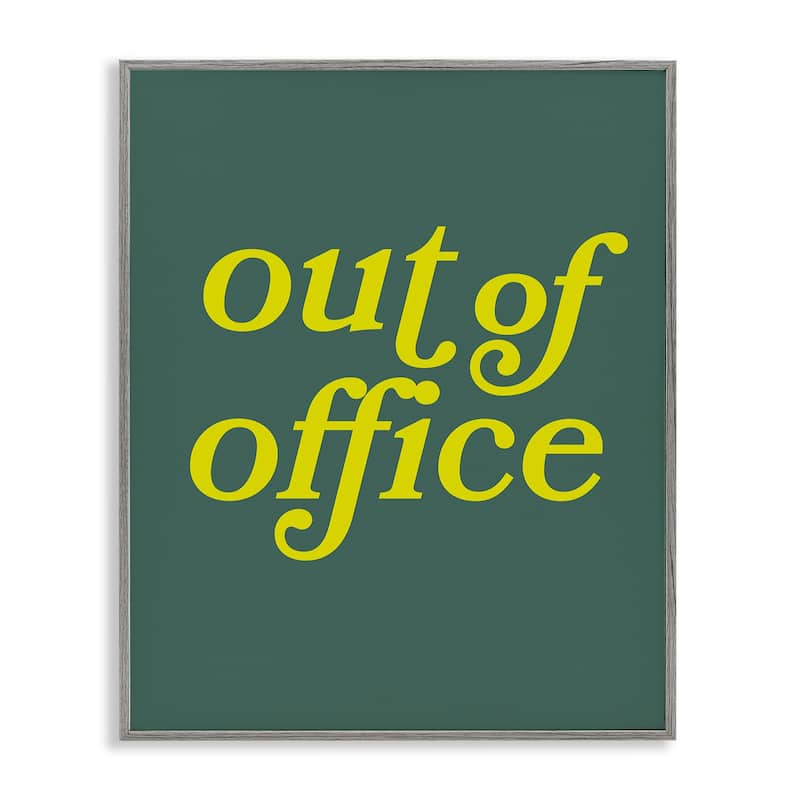 Stupell Minimal Out Of Office Framed Giclee Art Design By Victoria Barnes - 11 x 14 - Grey