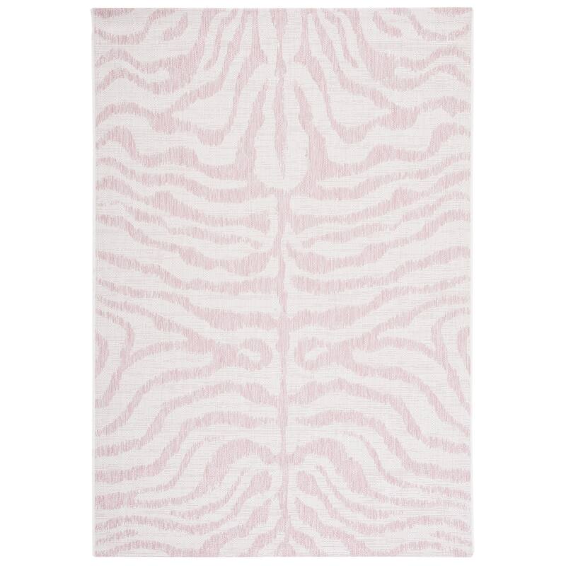 SAFAVIEH Courtyard Kalyonka Indoor/ Outdoor Waterproof Patio Backyard Rug - 2' x 3'7" - Ivory/Pink