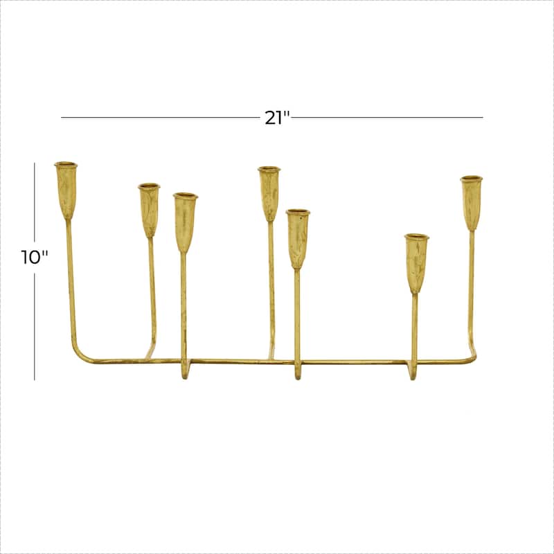 Metal Long Tapered 7 Holder Decorative Candelabra - Gold or Black - CosmoLiving by Cosmopolitan