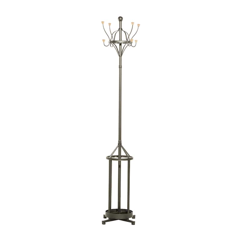 Metal Coat Rack - Black - Roche River Decor - 19"Wx19"Lx77"H