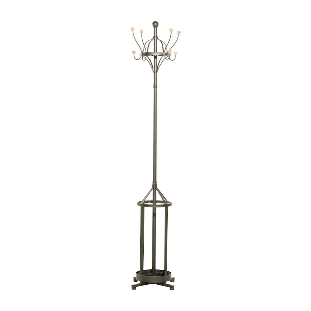 Metal Coat Rack - Black - Roche River Decor - 19"Wx19"Lx77"H