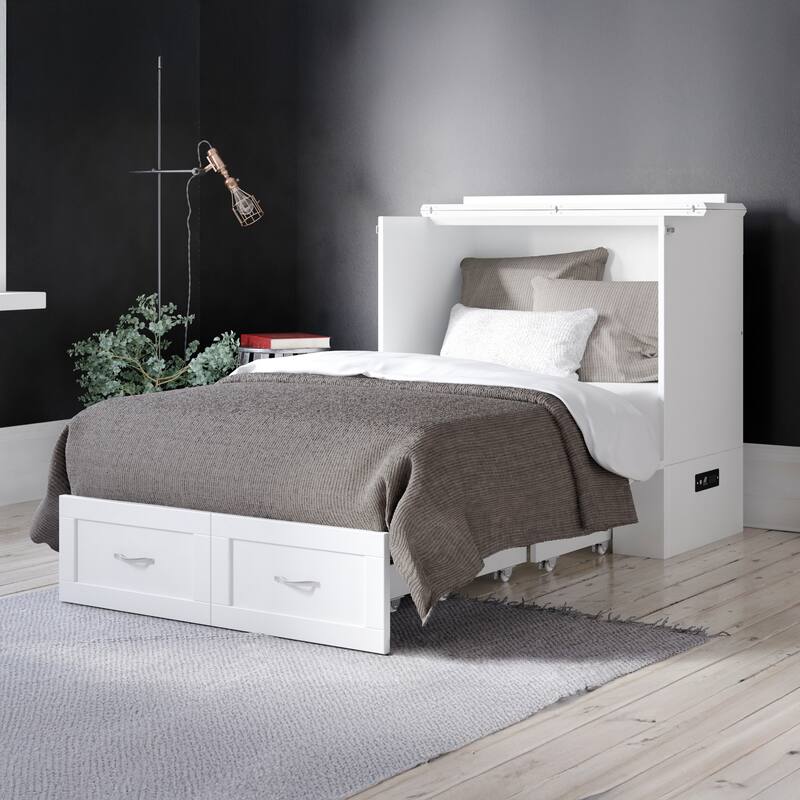 Hamilton Murphy Bed Chest with Mattress and Storage Drawer