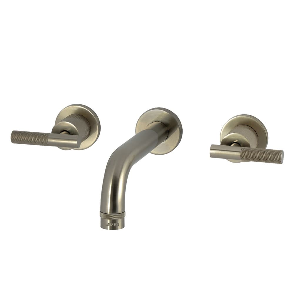 Kingston Brass Convergent Double-Handle Wall Mount Bathroom Faucet with Knurled Handle