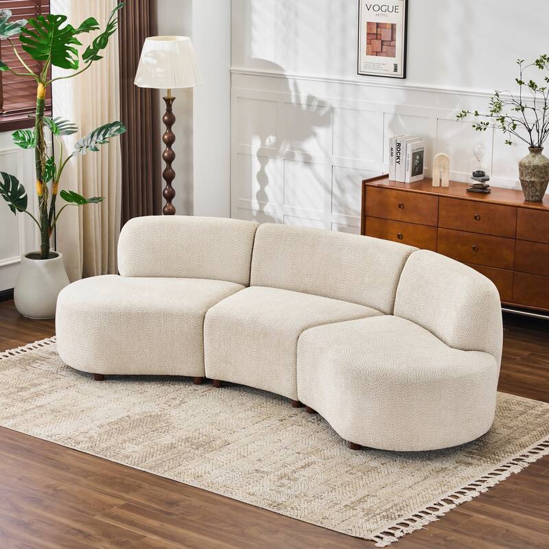 Christopher Knight Home - 110-Inch Cloud Moderne Upholstered Curved Modular Sectional Sofa Boucle Armless
