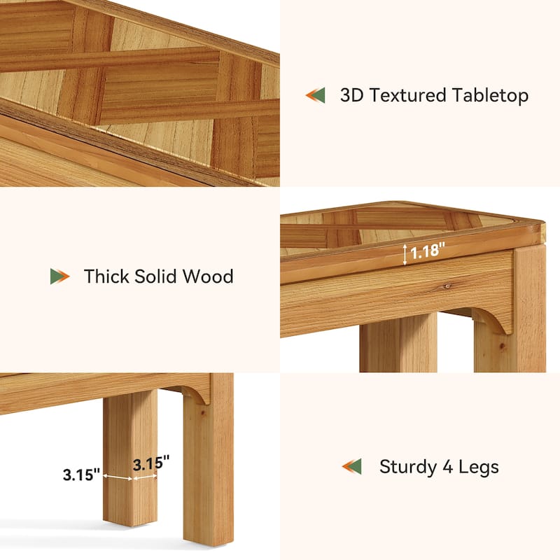 63" Long Entryway Bench, Solid Wood Shoe Bench with Tabletop