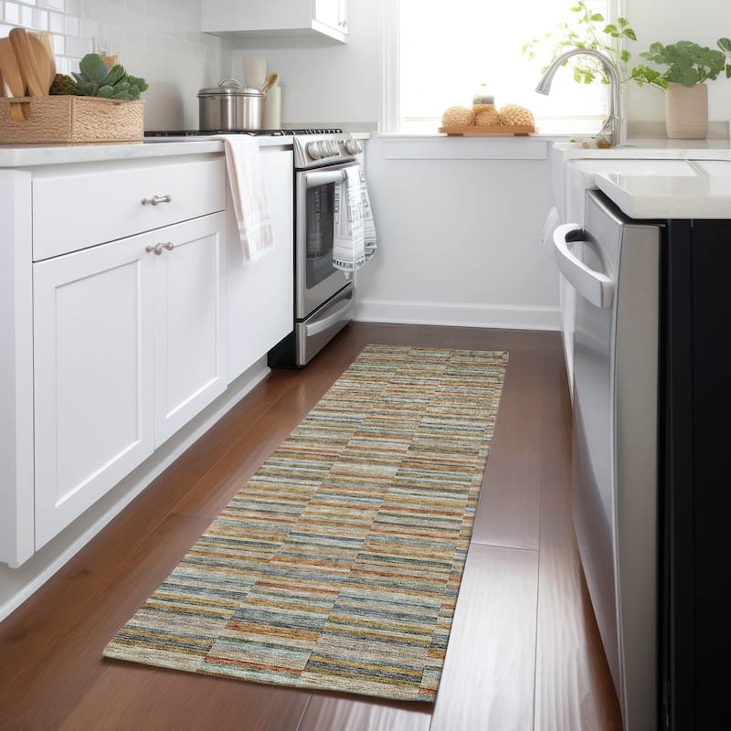 Machine Washable Indoor/ Outdoor Chantille Contemporary Geo Rug