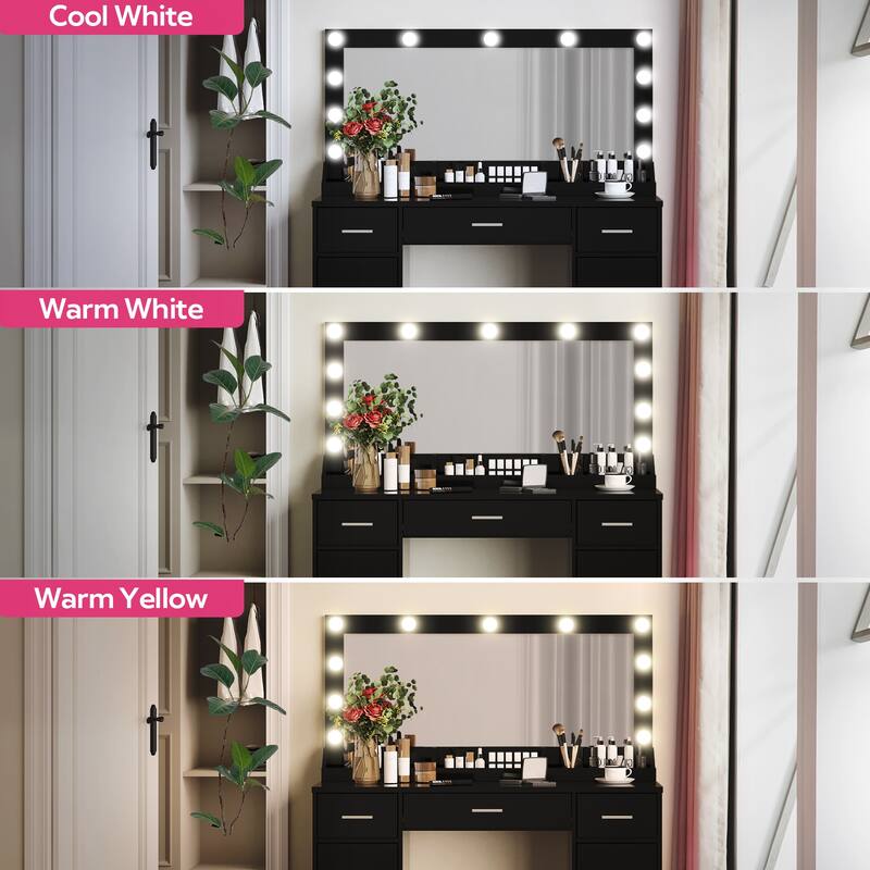 Large Makeup Mirror Makeup Vanity Table Desk for Women & Girls