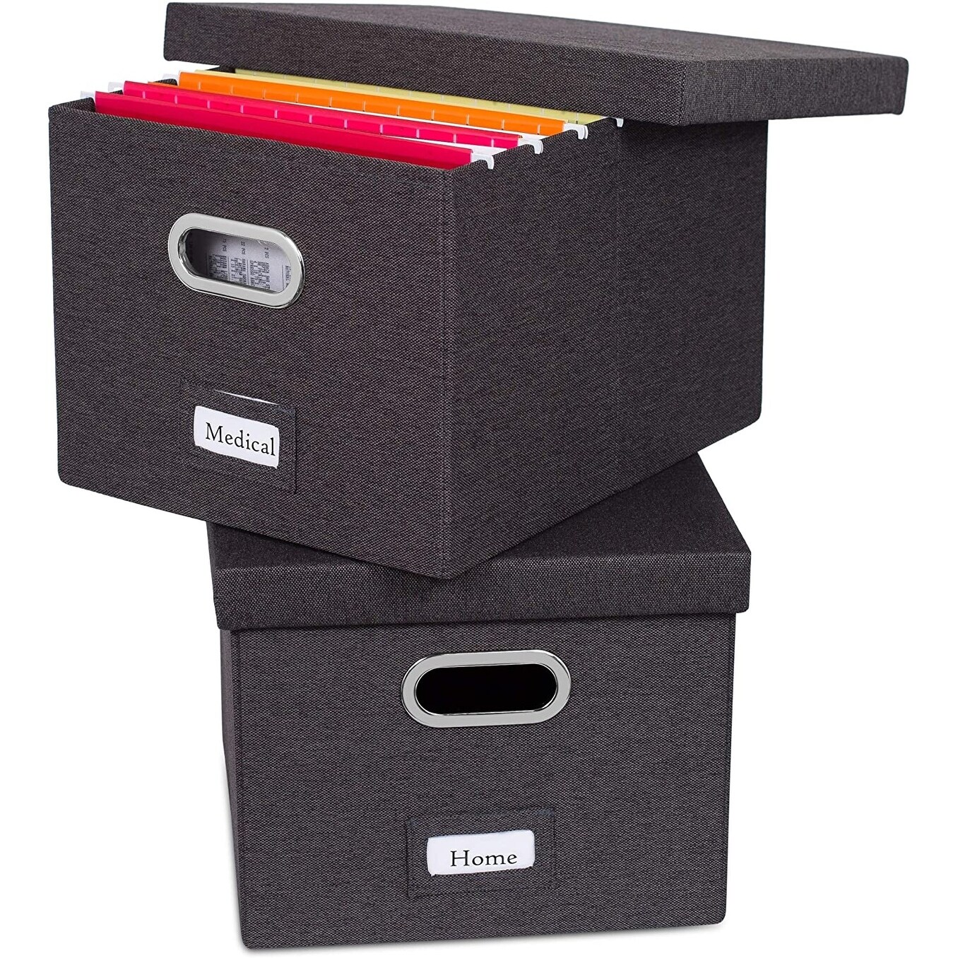 Internet's Best Collapsible File Storage Organizer Box With Lid -  Decorative Linen Hanging Filing & Storage Office Box - Letterlegal - Strong  Durable