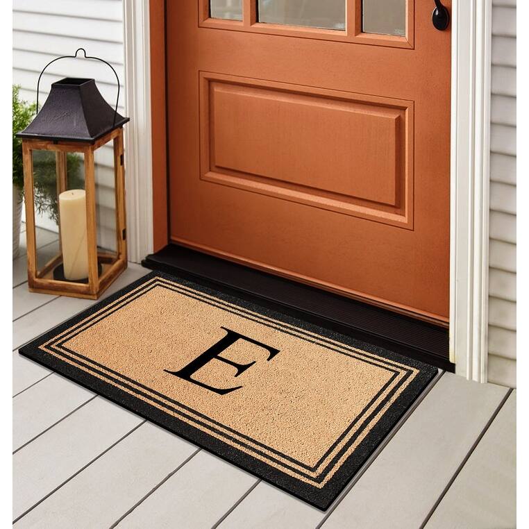 A1HC Natural Coir Monogrammed Heavy Duty PVC Backing Doormat