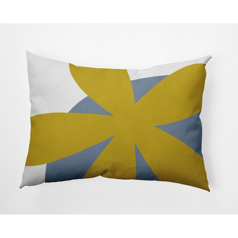 Bold Flower Polyester Indoor Pillow - Mustard Yellow - 14" x 20"