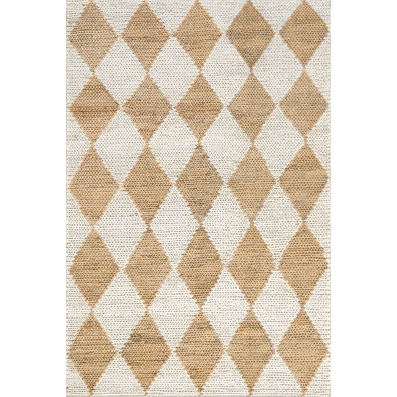 Nuloom Chaya Diamond Striped Jute Blend Area Rug