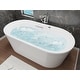 preview thumbnail 2 of 12, ANZZI Sofi 5.6 ft. Center Drain Whirlpool and Air Bath Tub in White