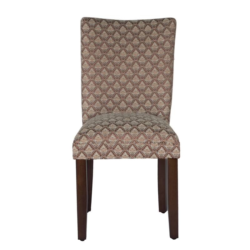 HomePop Modern Parson Blue/ Chocolate Damask Diamo - N/A