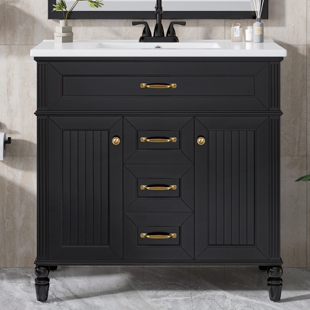 Freestanding Cabinet with Ceramic Basin