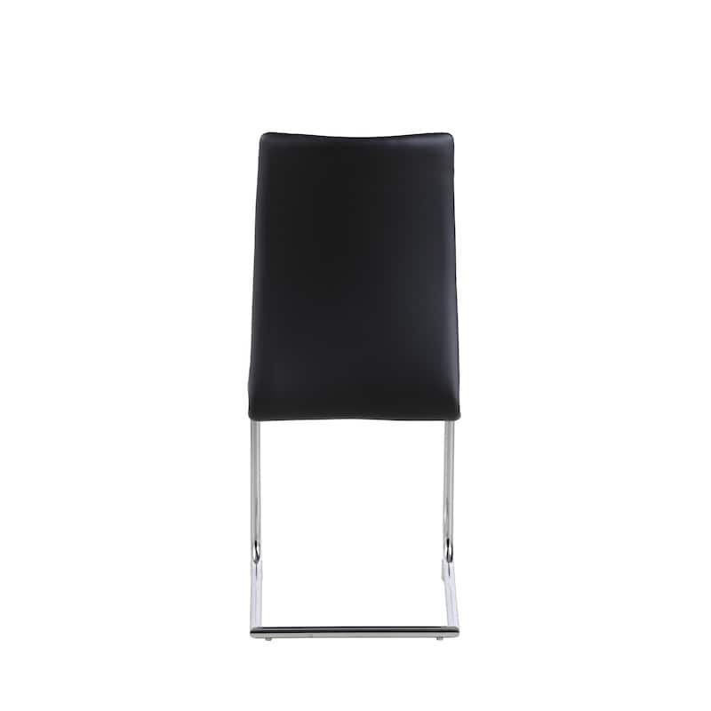 Somette Lillian Gloss White 5-Piece Dining Set with Black Chairs