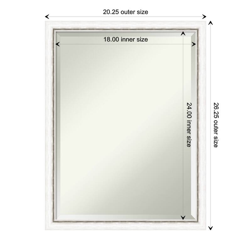 Morgan Beveled Wood Framed Wall Mirror - Morgan White Silver - Glass Size 18x24