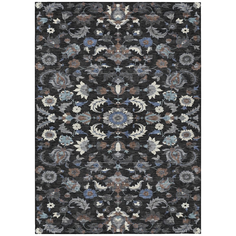 Machine Washable Indoor/ Outdoor Traditional Lanelle Chantille Rug