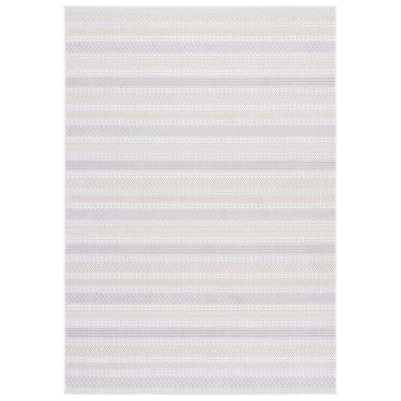 SAFAVIEH Veranda Fetije Washable Indoor/Outdoor Rug - Weather Resistant & Easy Cleaning - 4' x 6' - Ivory/Beige Grey