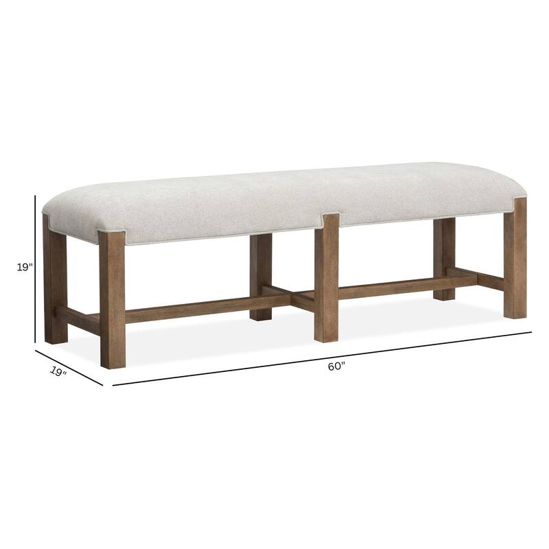 Magnussen Home Plum Creek Sierra Brown Bench - 60''W x 19''D x 19''H