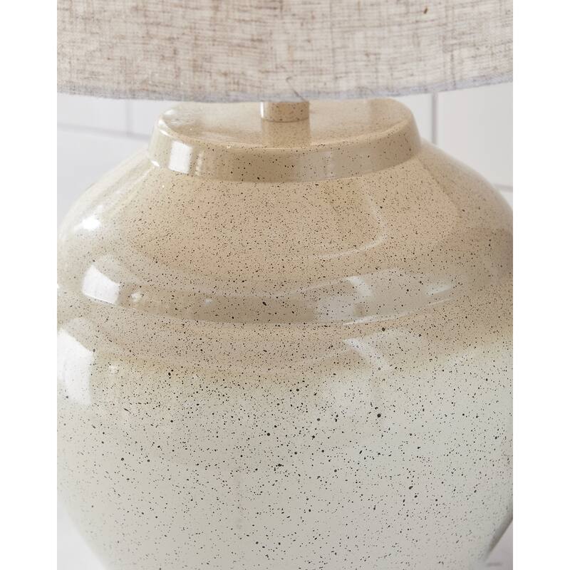 Signature Design by Ashley Waldish Beige/Cream Table Lamp - 11" W x 11" D x 19" H